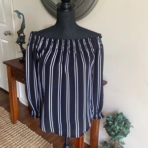 Off Shoulder Striped Top